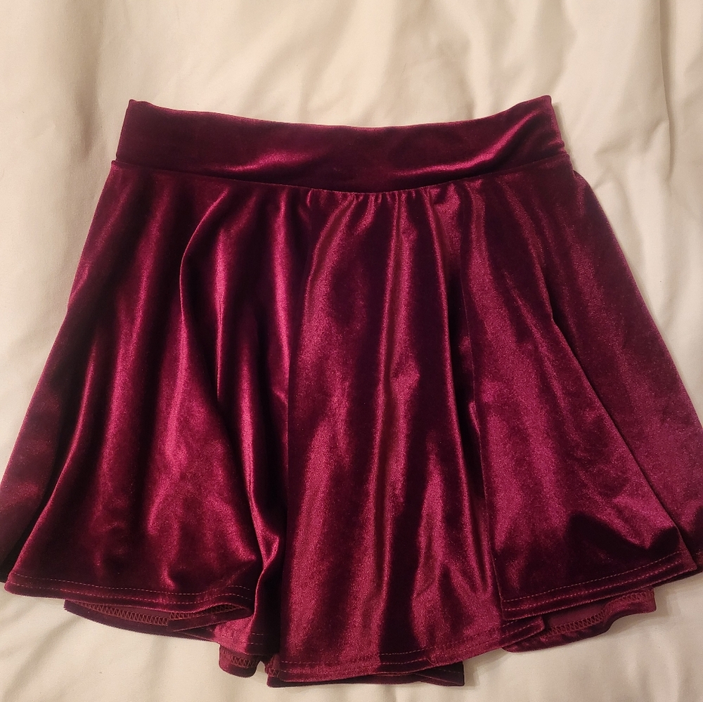 Velvet Burgundy Skirt